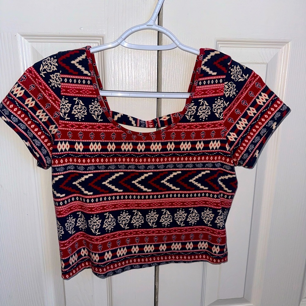 Multi Color Cut out Crop Top